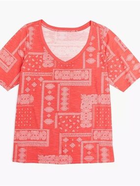 Lane Bryant Graphic V-Neck Tee Bandana Fade Pattern 26/28